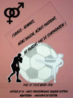 Affiche réalisée par des élèves du lycée Cotton de l'académie de Créteil illustrant l'article 10 de la CEDEF
